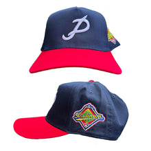 Load image into Gallery viewer, Platinum Milwaukee Braves Cap Navy/Red
